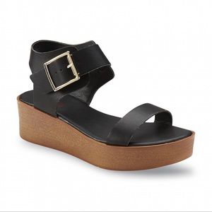 Paisley Black Platform Sandal
